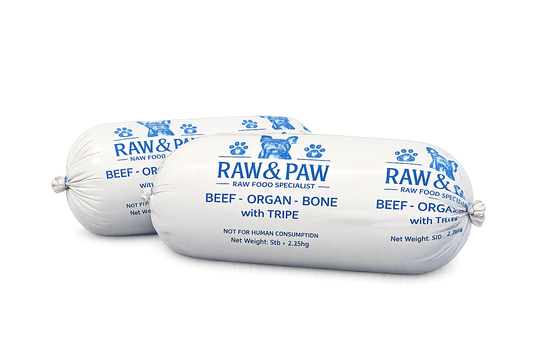 Beef, Organ & Tripe + Bone Raw Dog Food Case (6 x 5lb Chubs)