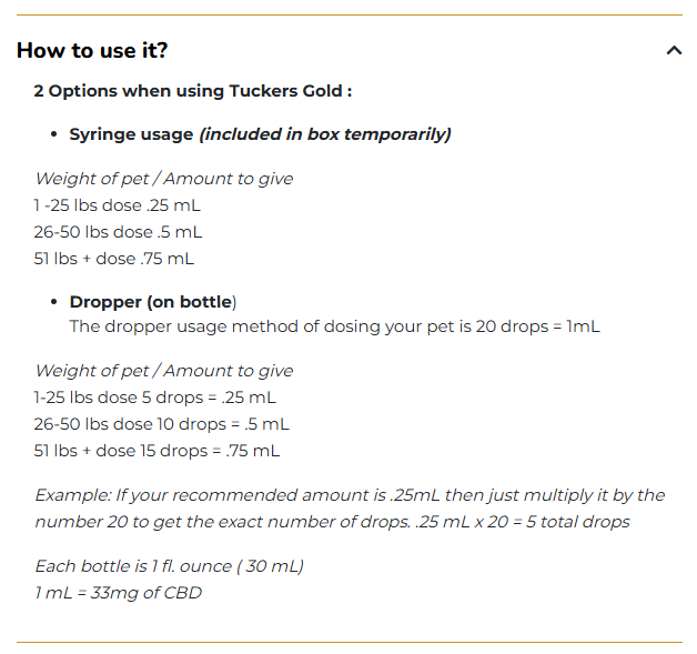 TUCKER'S GOLD 1000MG - #1 Vet Recommended