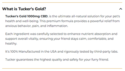 TUCKER'S GOLD 1000MG - #1 Vet Recommended