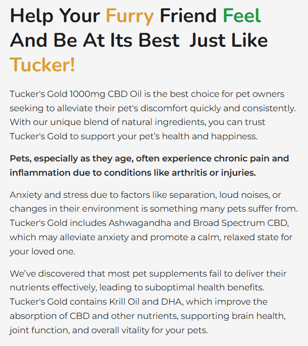 TUCKER'S GOLD 1000MG - #1 Vet Recommended