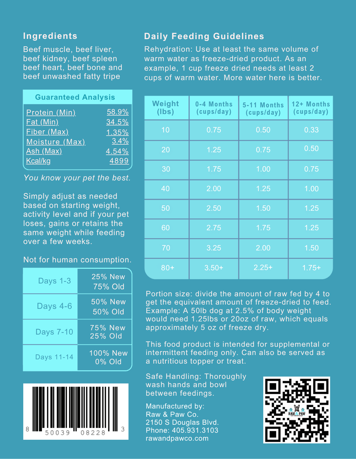 Freeze Dried – Beef, Organ and Tripe + Bone