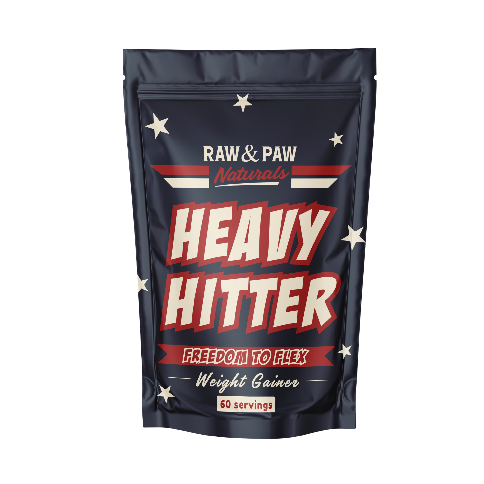 Heavy Hitter canine weight gainer for muscle mass and performance dogs.