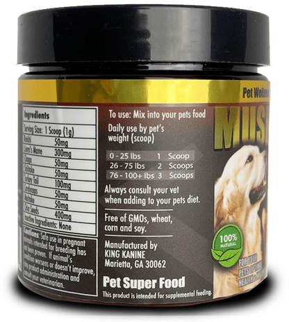The 7 functional mushrooms in Mushroom Plus+ supplement for pet health
 