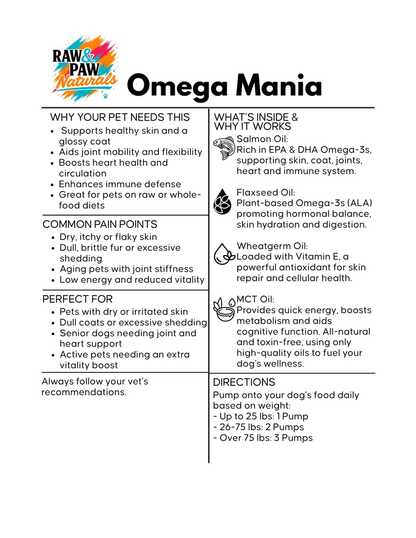 Omega Mania: The Ultimate Omega Oil Blend for Dogs